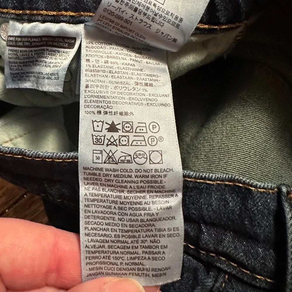 Levi's 505 Mens Jeans T32x32 (A30X29) Dark Wash Straight‎ Leg Denim Blue